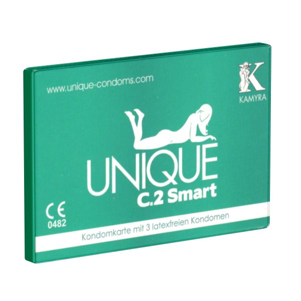 Kamyra *Unique C.2 Smart* Kondomkarte mit latexfreien PRE-ERECTION-Kondomen