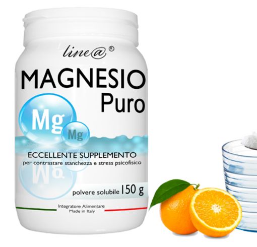 Lineadiet MAGNESIO Puro all'Arancia in polvere 150g POLVERE altamente SOLUBILE