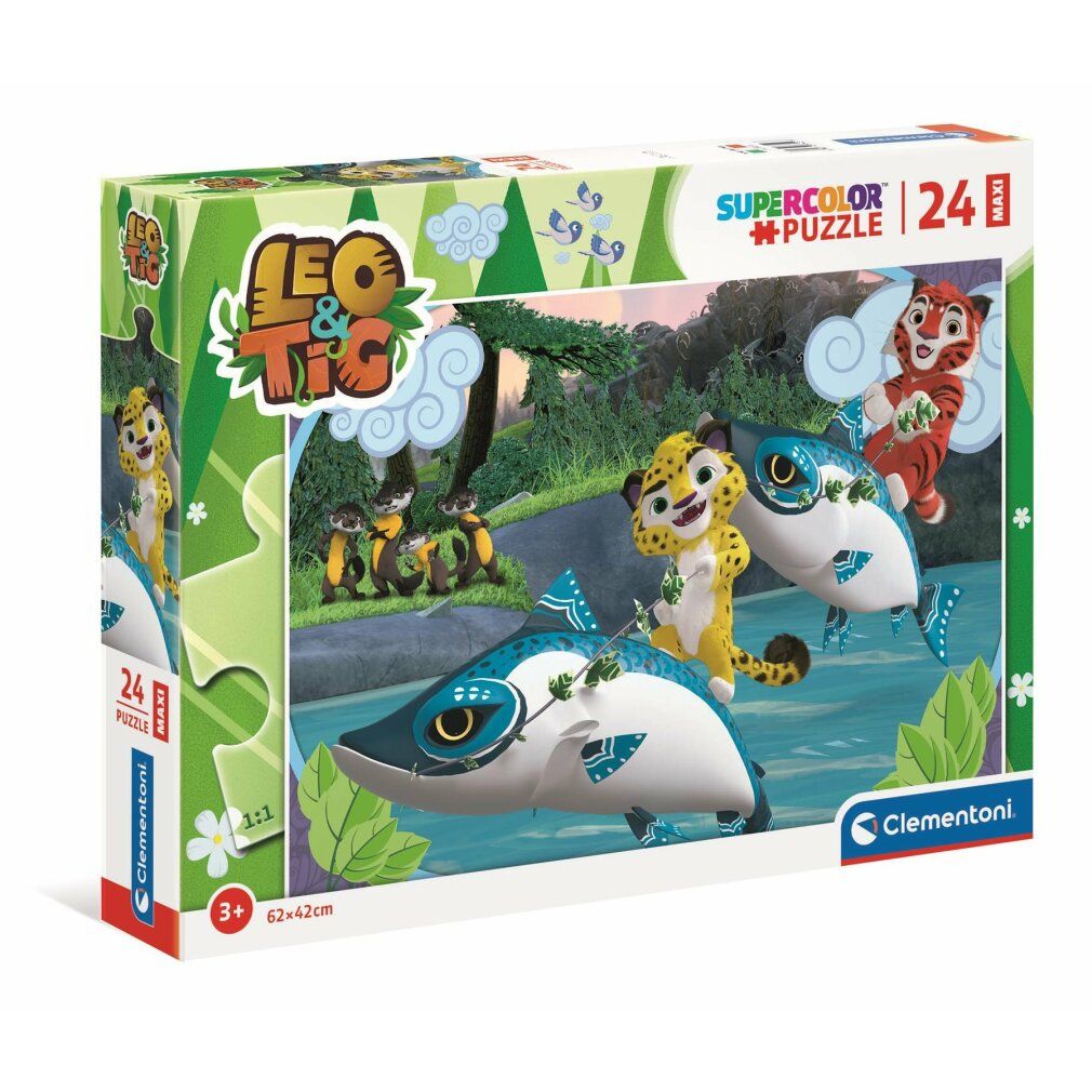 clementoni Puzzle Leo und Tig auf dem Wasser maxi 24 Teile