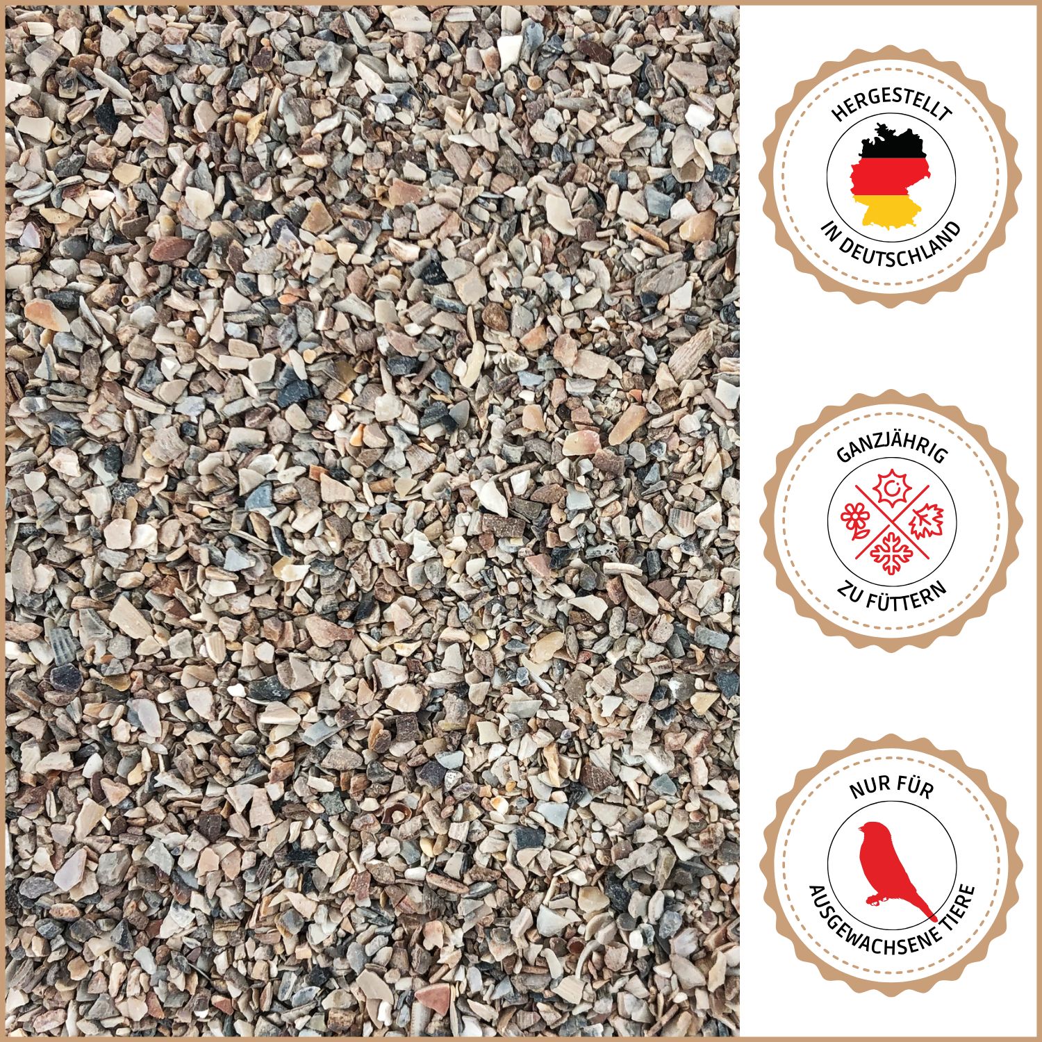 Supravit Vogelgrit Grit für Vögel & Geflügel – Mineralgrit mit Calcium - Verdauungshilfe