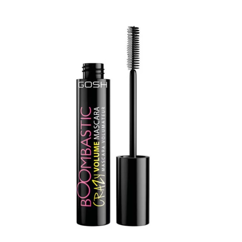 GOSH Boombastic Crazy Volume Mascara in schwarzer Verpackung mit Applikator.