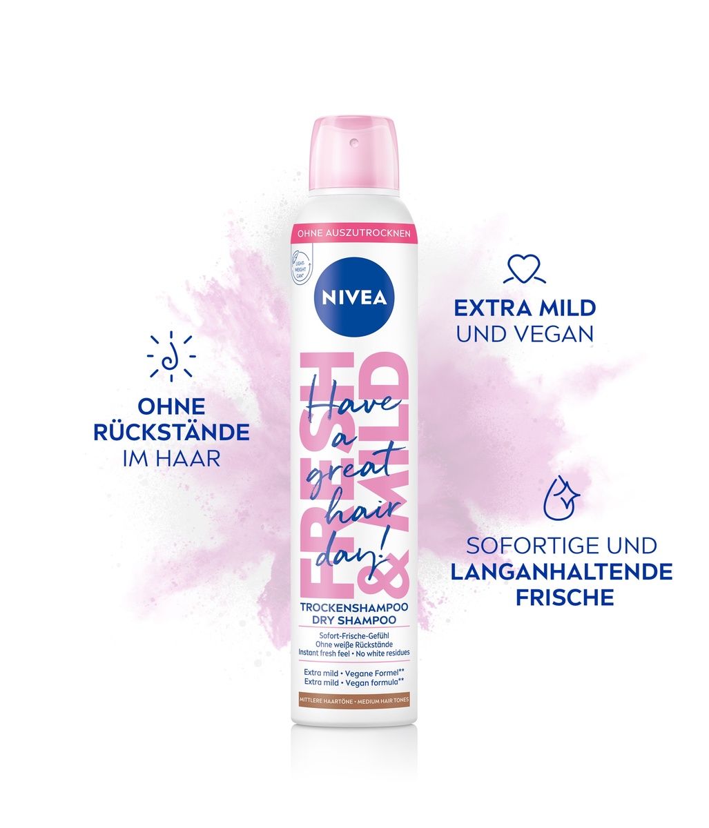 NIVEA Trockenshampoo Fresh & Mild Mittlere Haartöne Triple-Pack