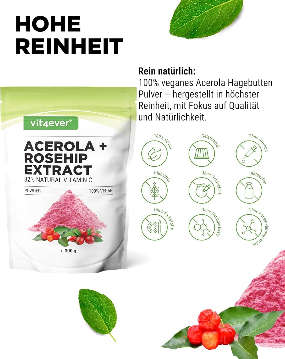 Acerola Hagebutten Pulver