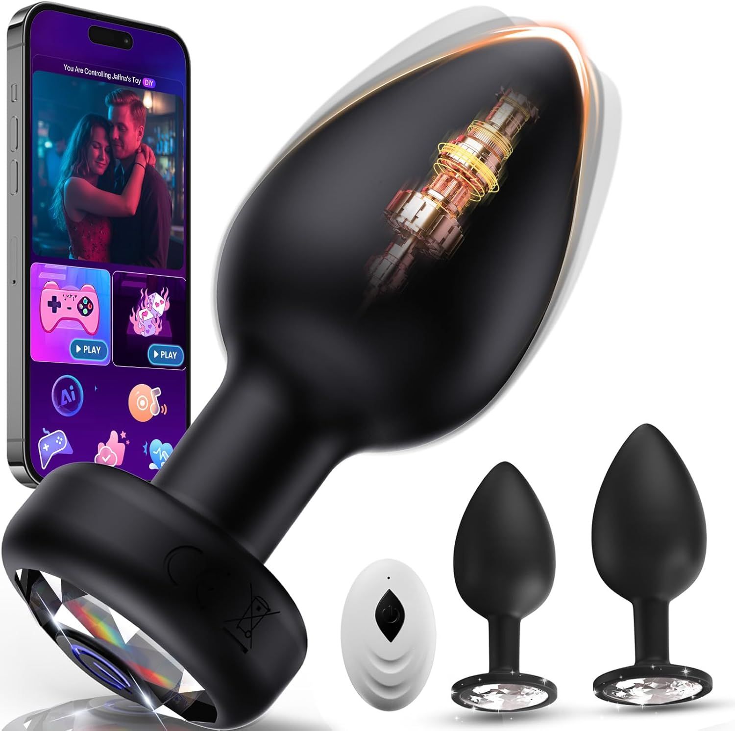 Tagnaff Anaalplugset met vibratie en AI-bediening 1