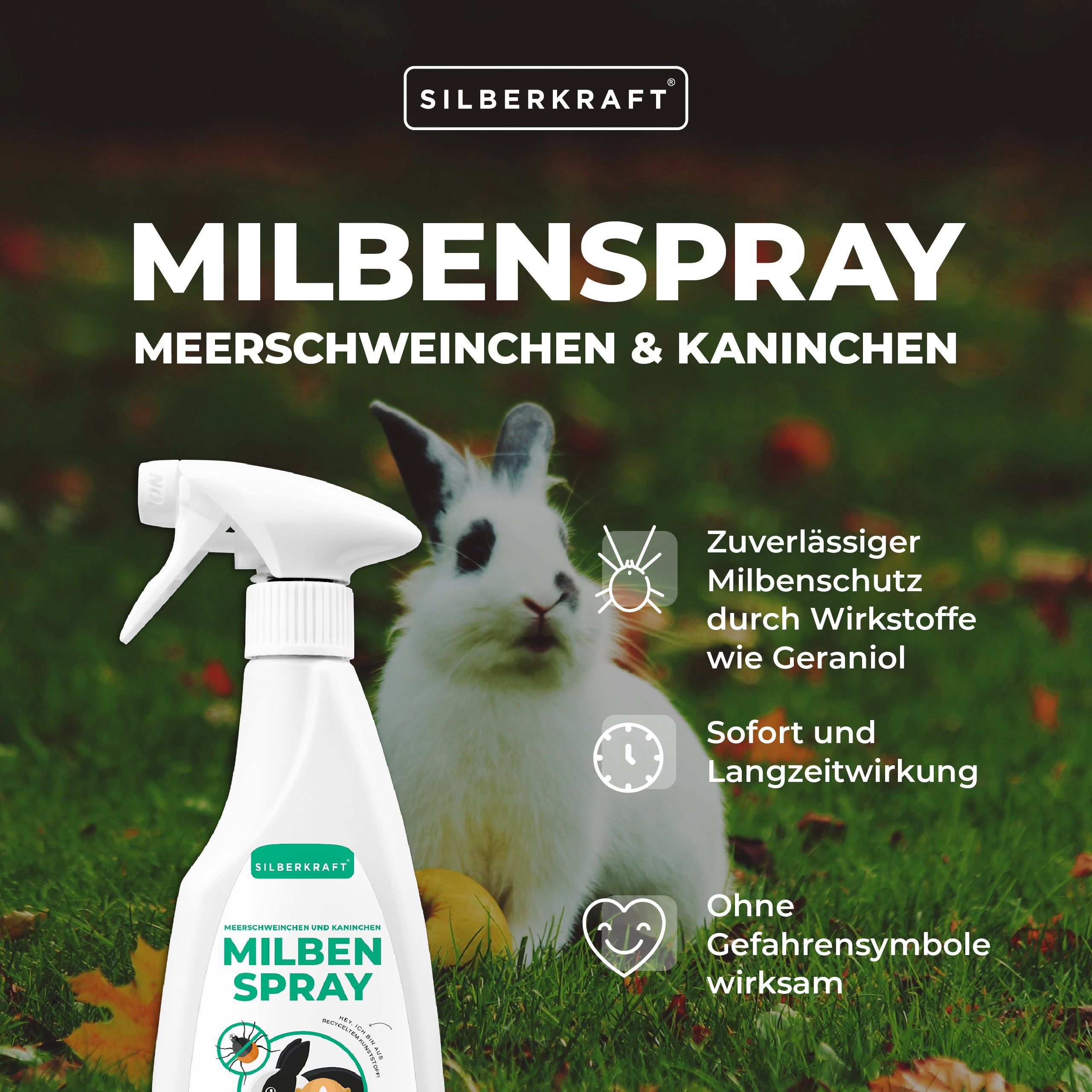 Silberkraft Milbenspray Meerschweinchen & Kaninchen 2x500 ml Spray