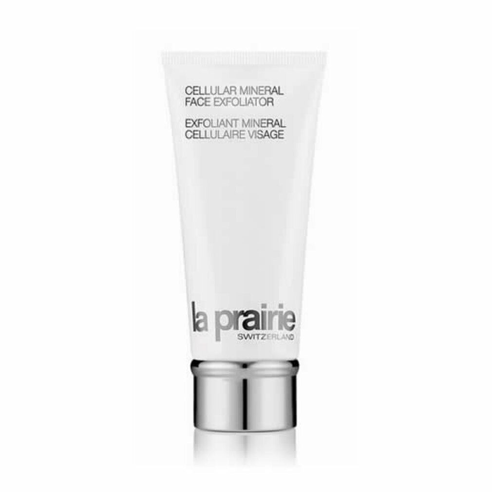 Weiße Tube mit silbernem Verschluss, La Prairie Cellular Mineral Face Exfoliator.