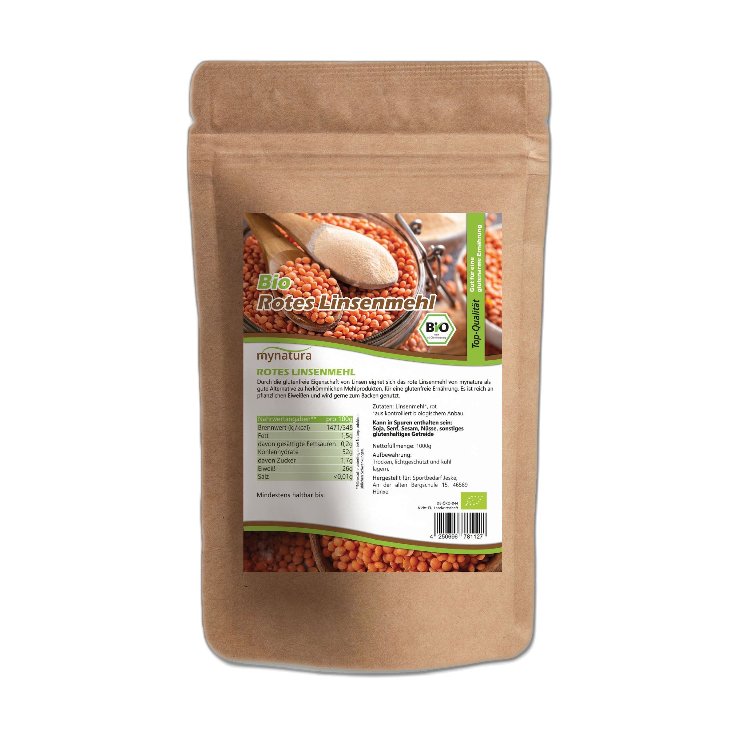 Mynatura Rotes Linsenmehl Bio 3000 g