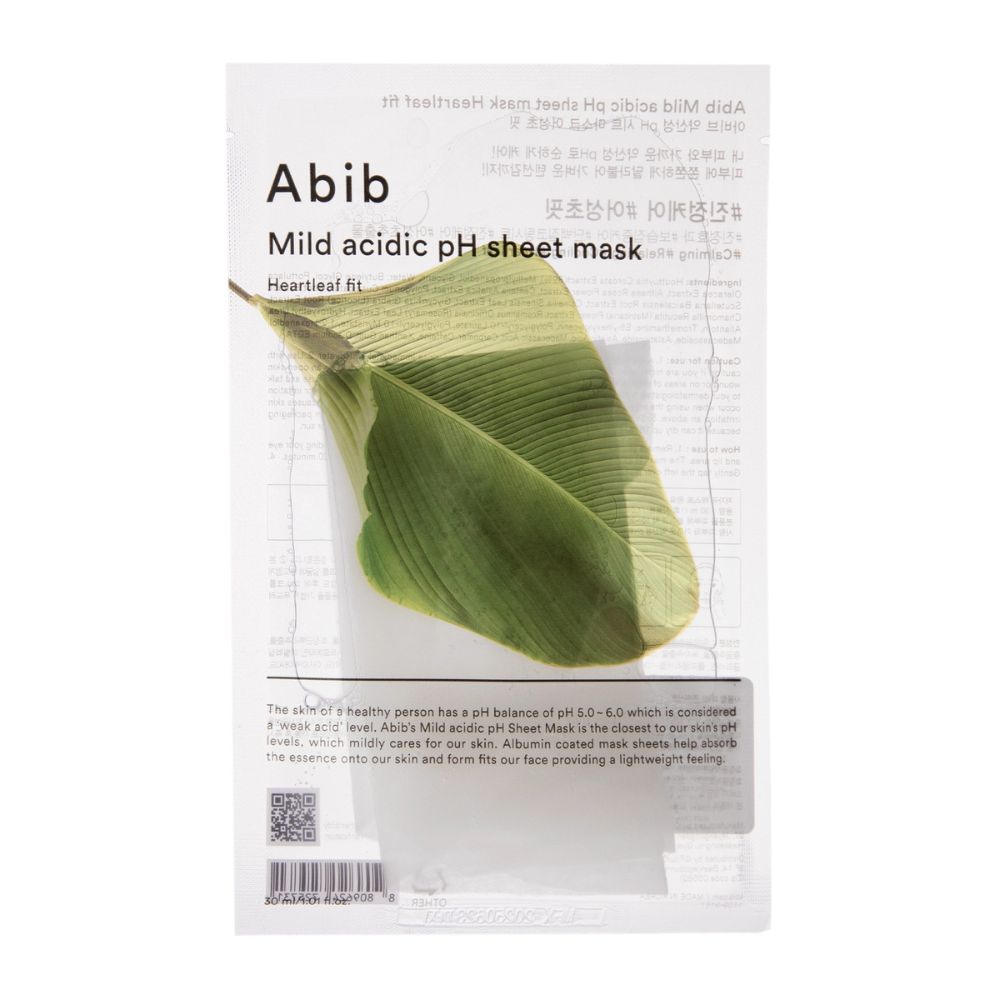 ABIB Mild Acidic pH Sheet Mask Heartleaf Fit – Maschera lenitiva in tessuto