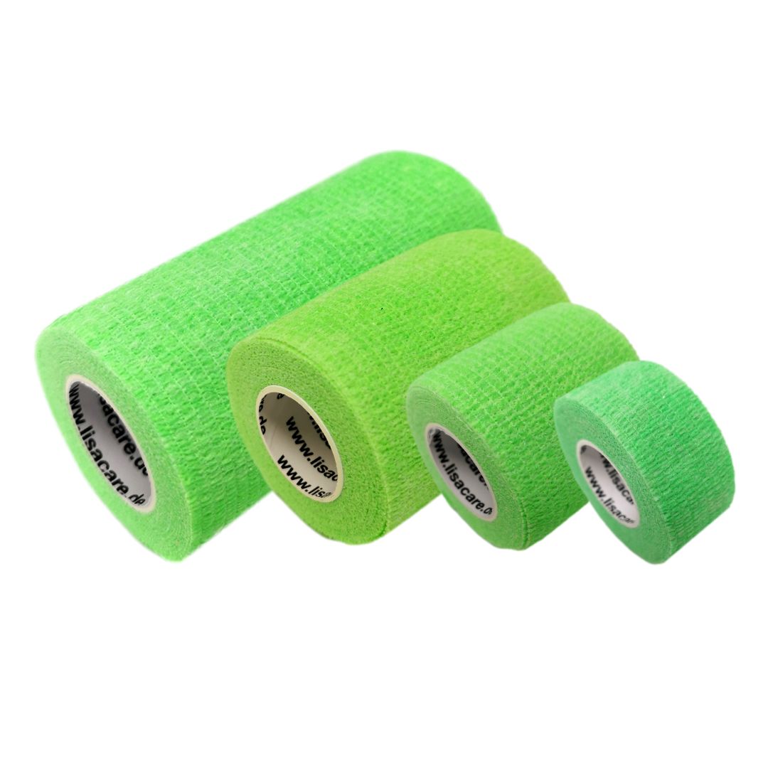 LisaCare Pflasterbandagen Neongrün - Selbstklebender Verband 4 St Bandage(s)
