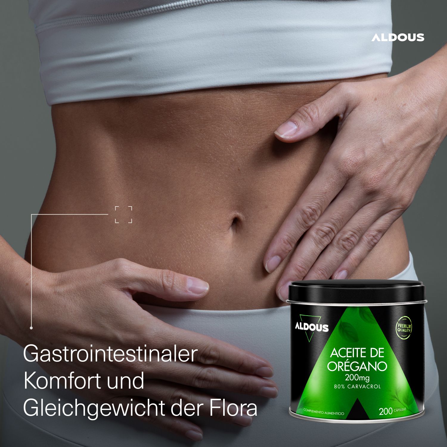 Aldous Oregano Öl Dose mit 200mg, 80% Carvacrol.