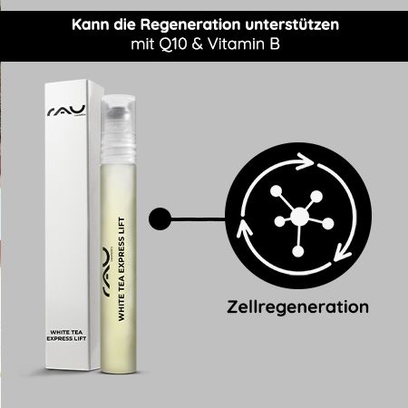 RAU Cosmetics White Tea Express Lift Roll On mit Q10, Vitamin B3 & E für trockene und reife Haut