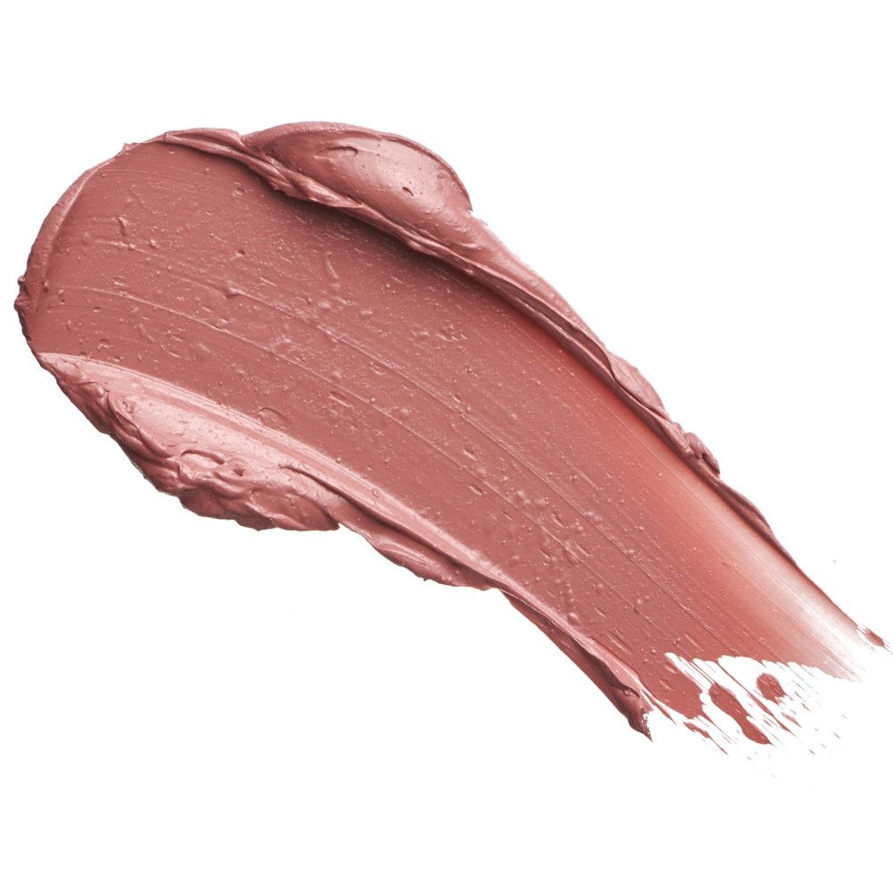 Rosa Lippenstift-Farbmuster, diagonal auf weißem Hintergrund.