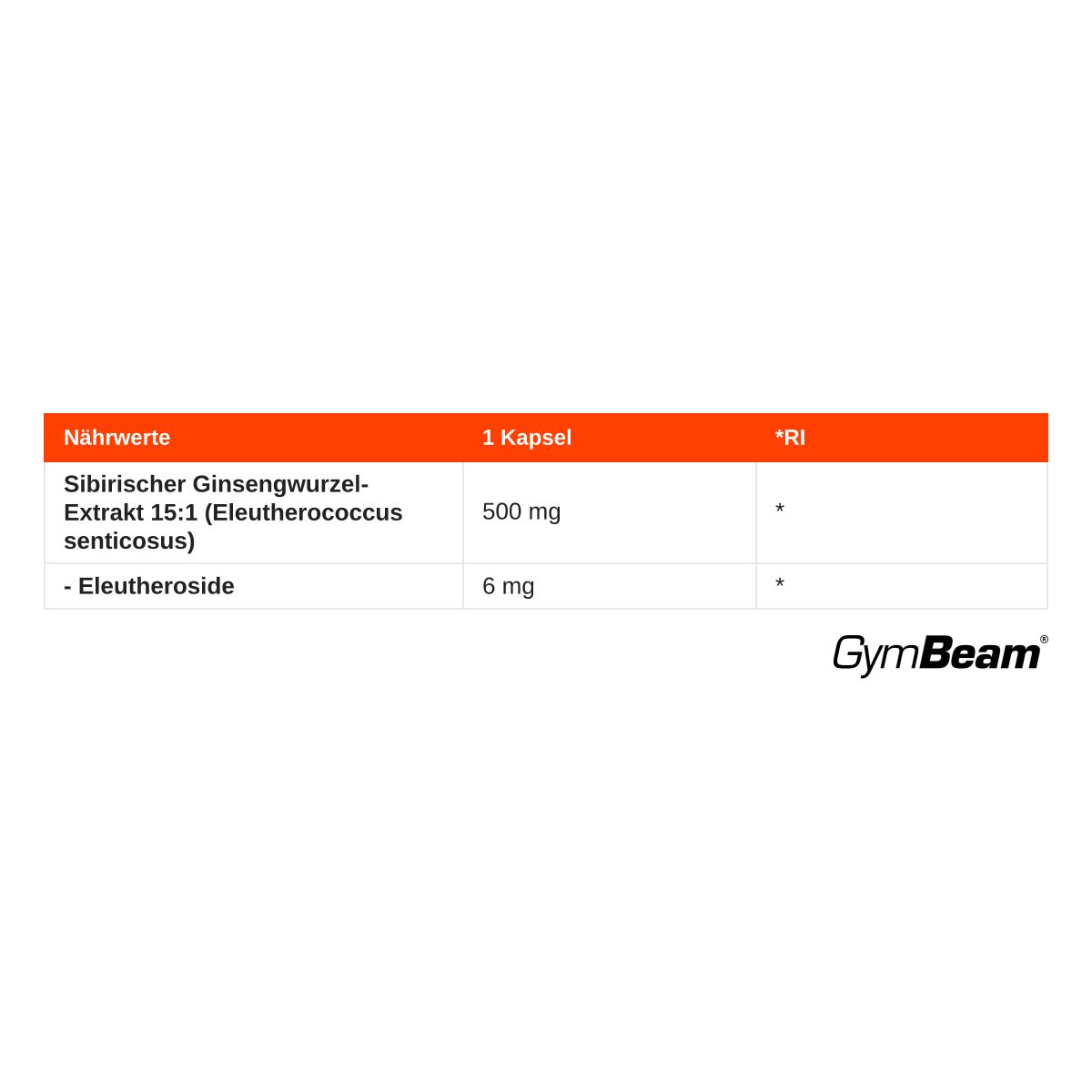 GymBeam Sibirischer Ginseng Extrakt vegan Kapseln