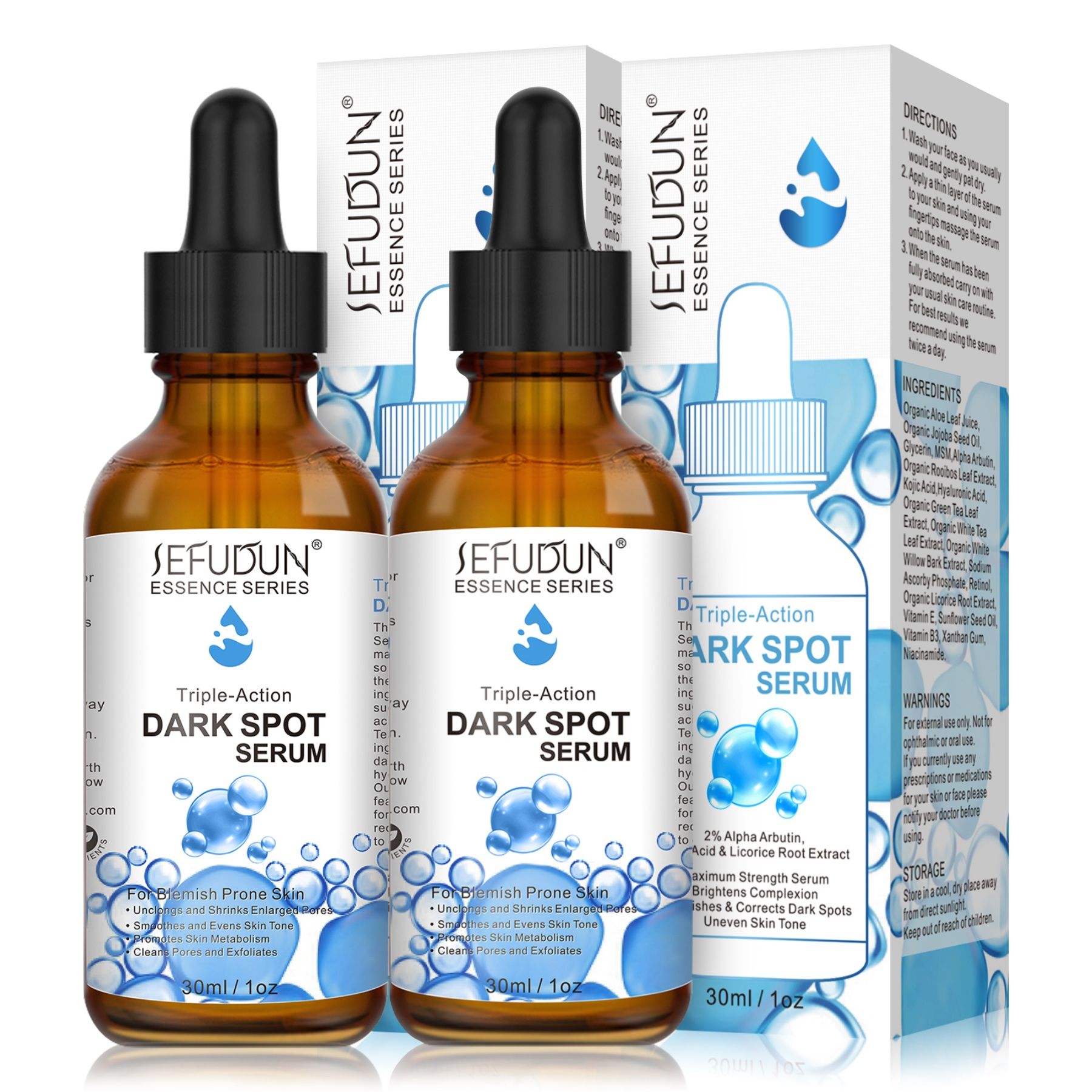 Sefudun Niacinamide Gesichtsserum gegen Pigmentflecken Dark Spot 2x30 ml Serum