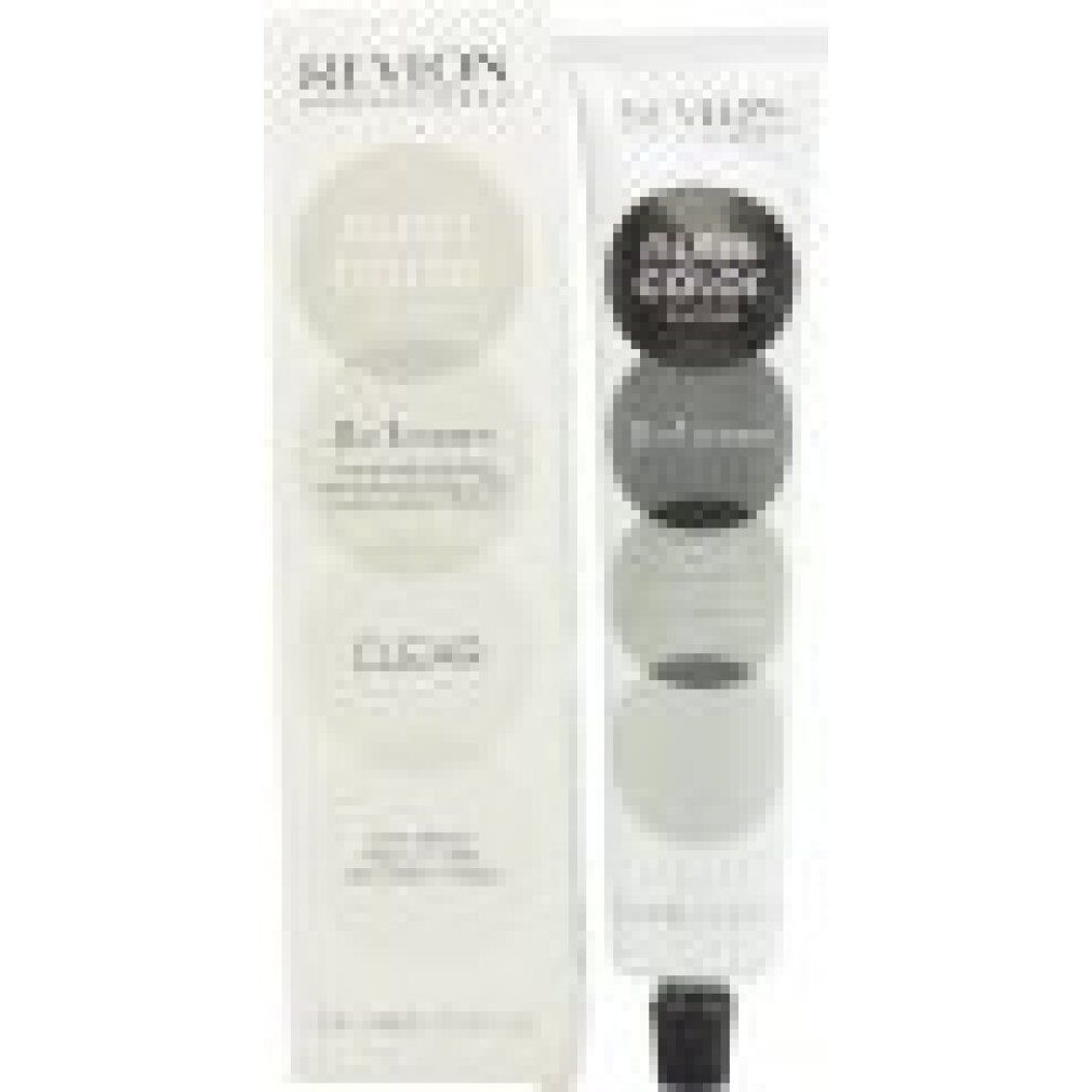 Produktverpackung mit Tube und Karton. Aufschrift: Revlon, Nutri Color Filters, 3 in 1 cream, Clear.