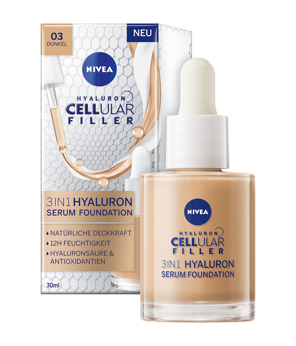 NIVEA Cellular 3in1 Hyaluron Serum Foundation Dunkel