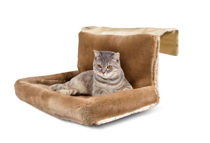 fellhof Kuschelbett Korb Körbchen für Katzen und Hunde, 100% Lammfell, Größe 45 x 38 x 6 cm