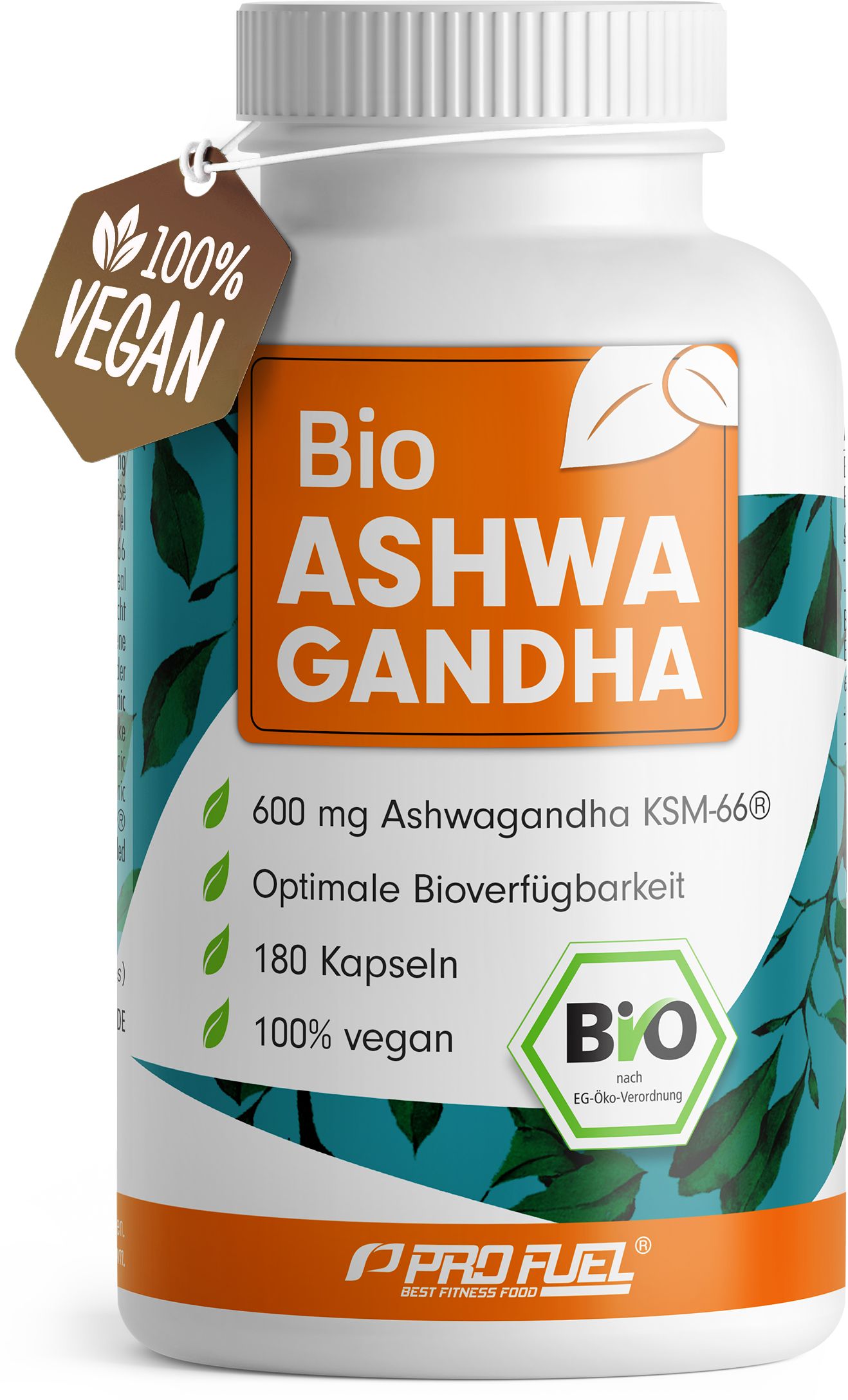 ProFuel - BIO Ashwagandha Kapseln mit Ksm-66 Bio-Ashwagandha 180 St
