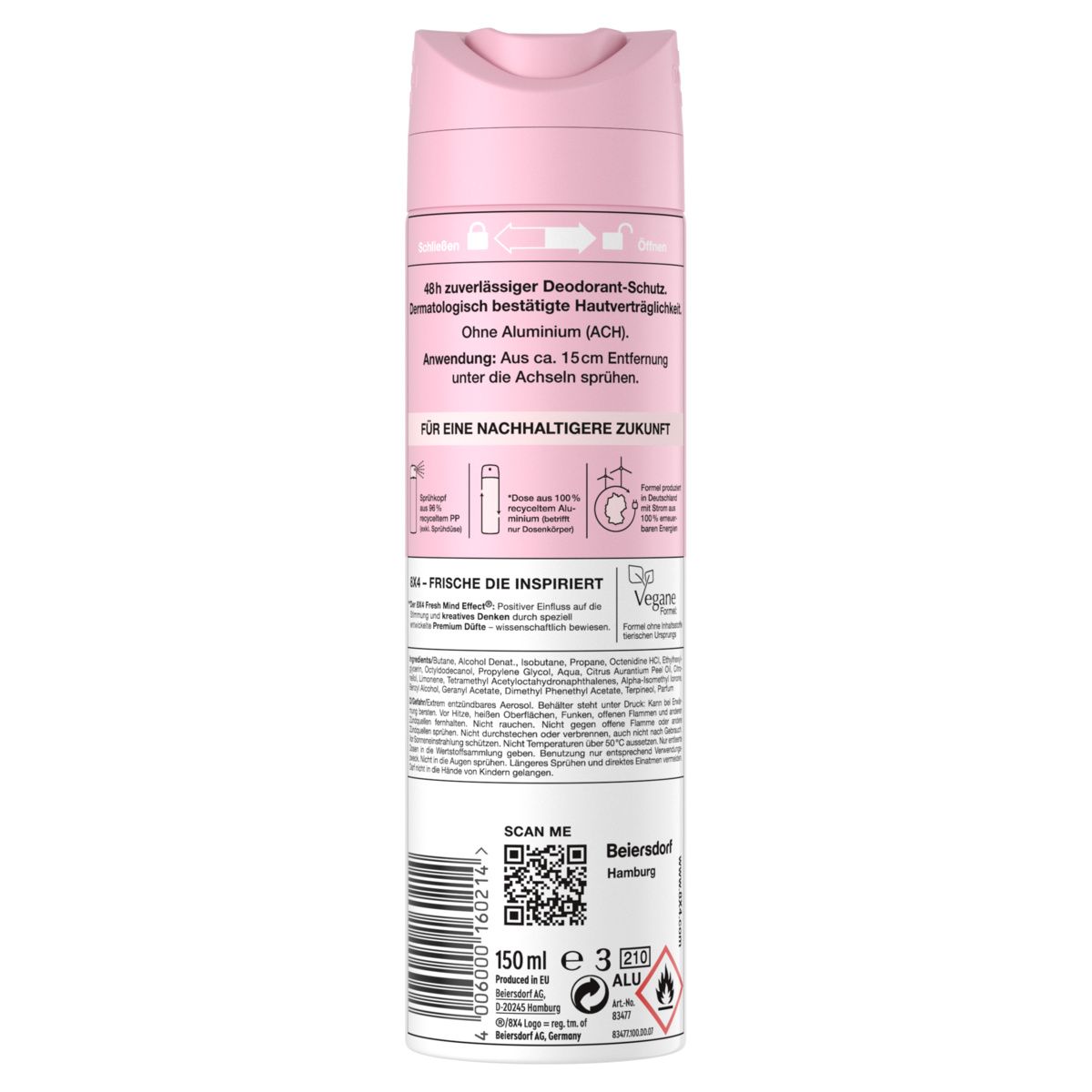 8x4 Deodorant Spray Velvet Blossom Mandarine und Jasmin