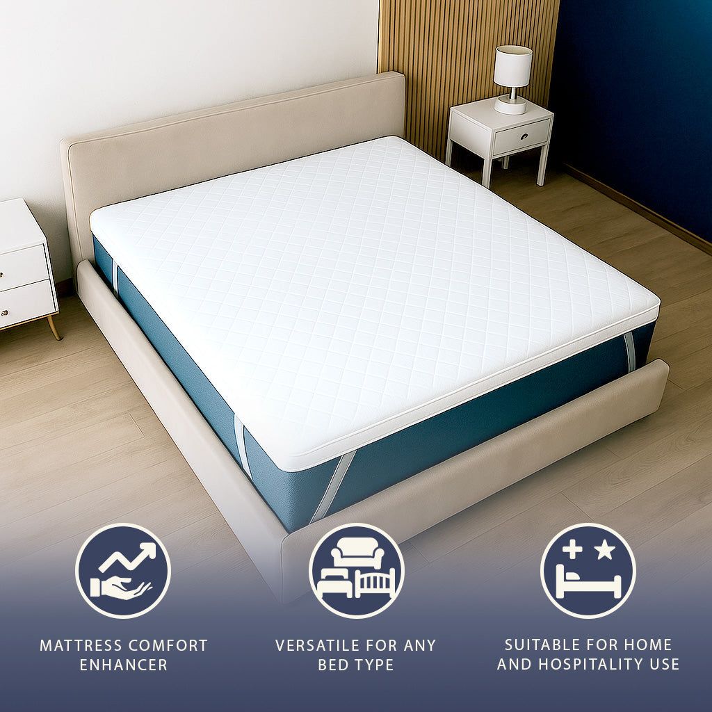 The White Stone Matratzentopper 90x200 aus Memory Foam mit 9 Differenzierten Zonen | Höhe 5 cm