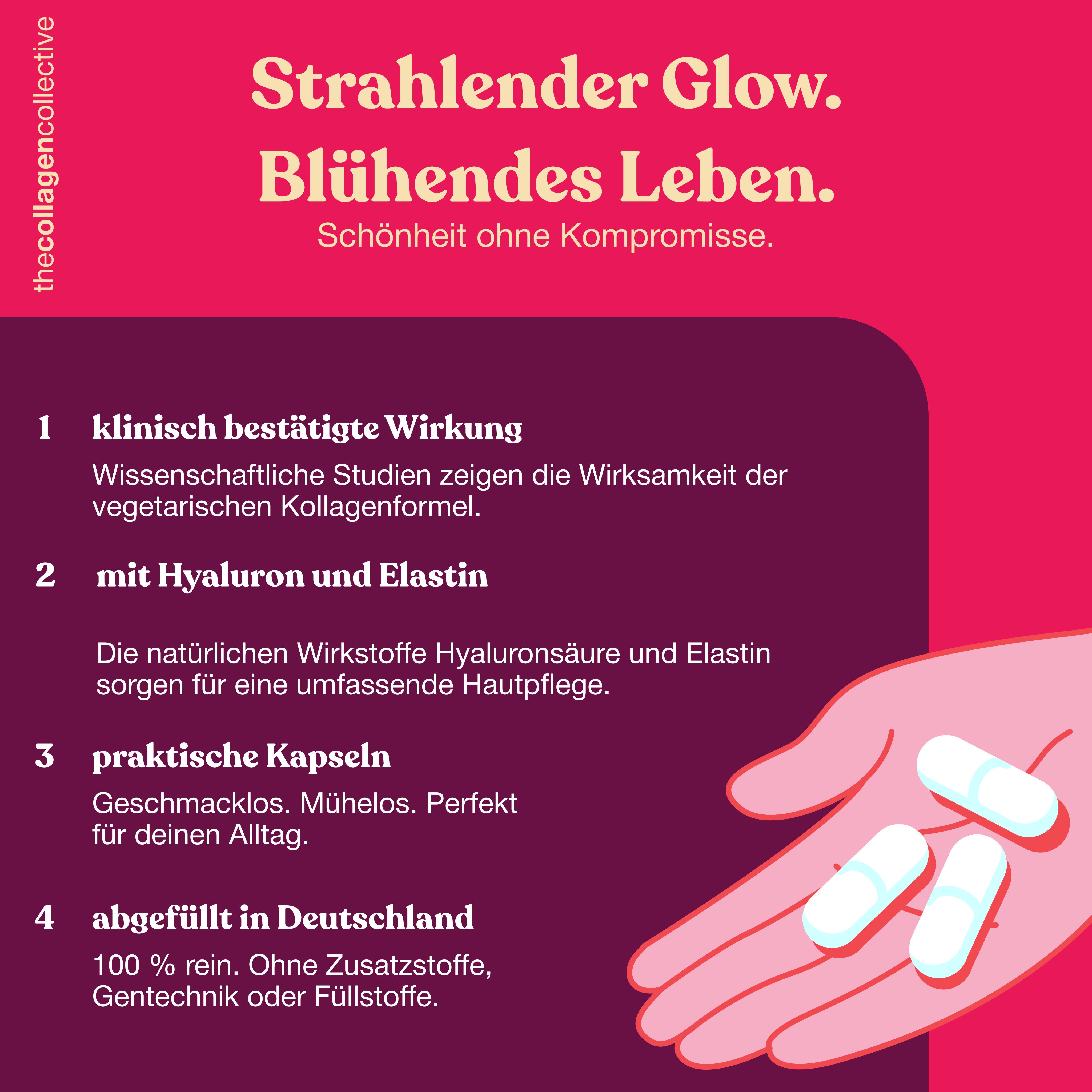 Vegetarisches Daily Glow Kollagen mit Hyaluron & Elastin