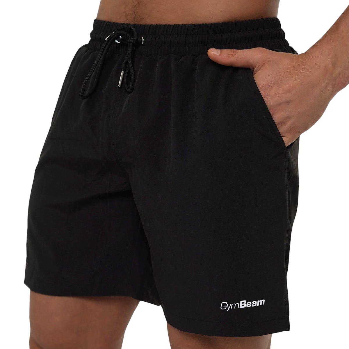 GymBeam Badeshorts für Männer mit Kordelzug und Taschen in Black