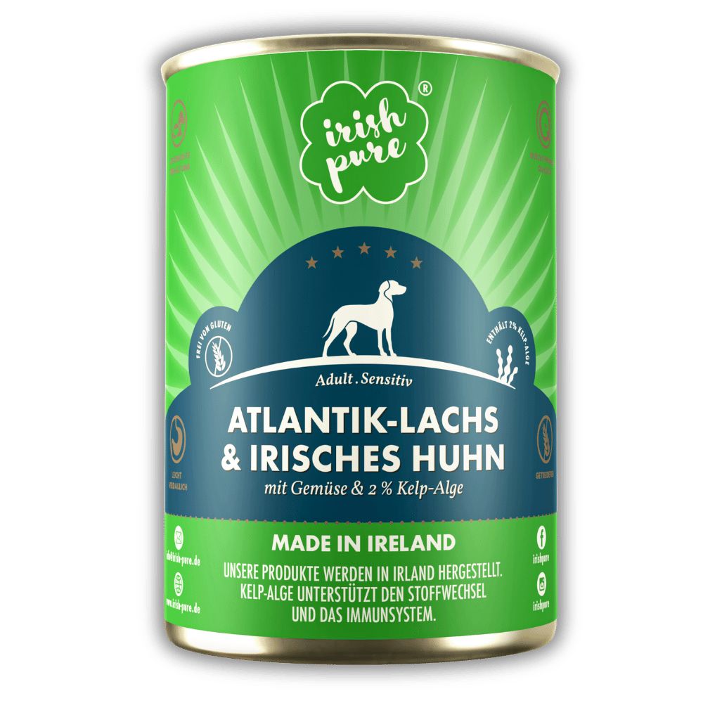 Irish Pure Hunde-Nassfutter Adult – Atlantik-Lachs mit Gemüse 24 St