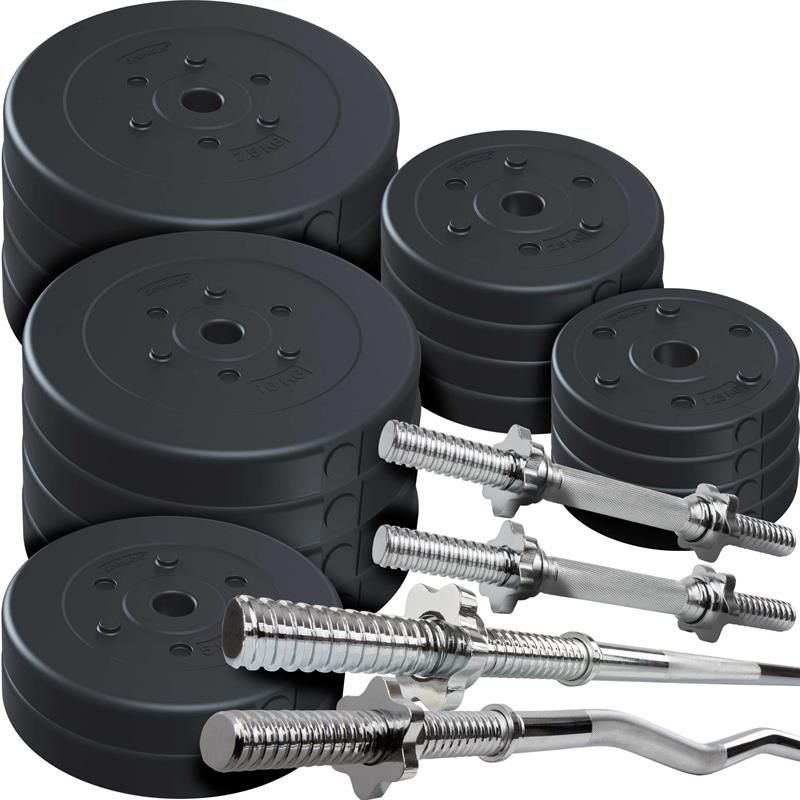 ScSPORTS® Kombi-Hantelset 120 kg Kunststoff 1 LH, 1 Curl, 2 KH
