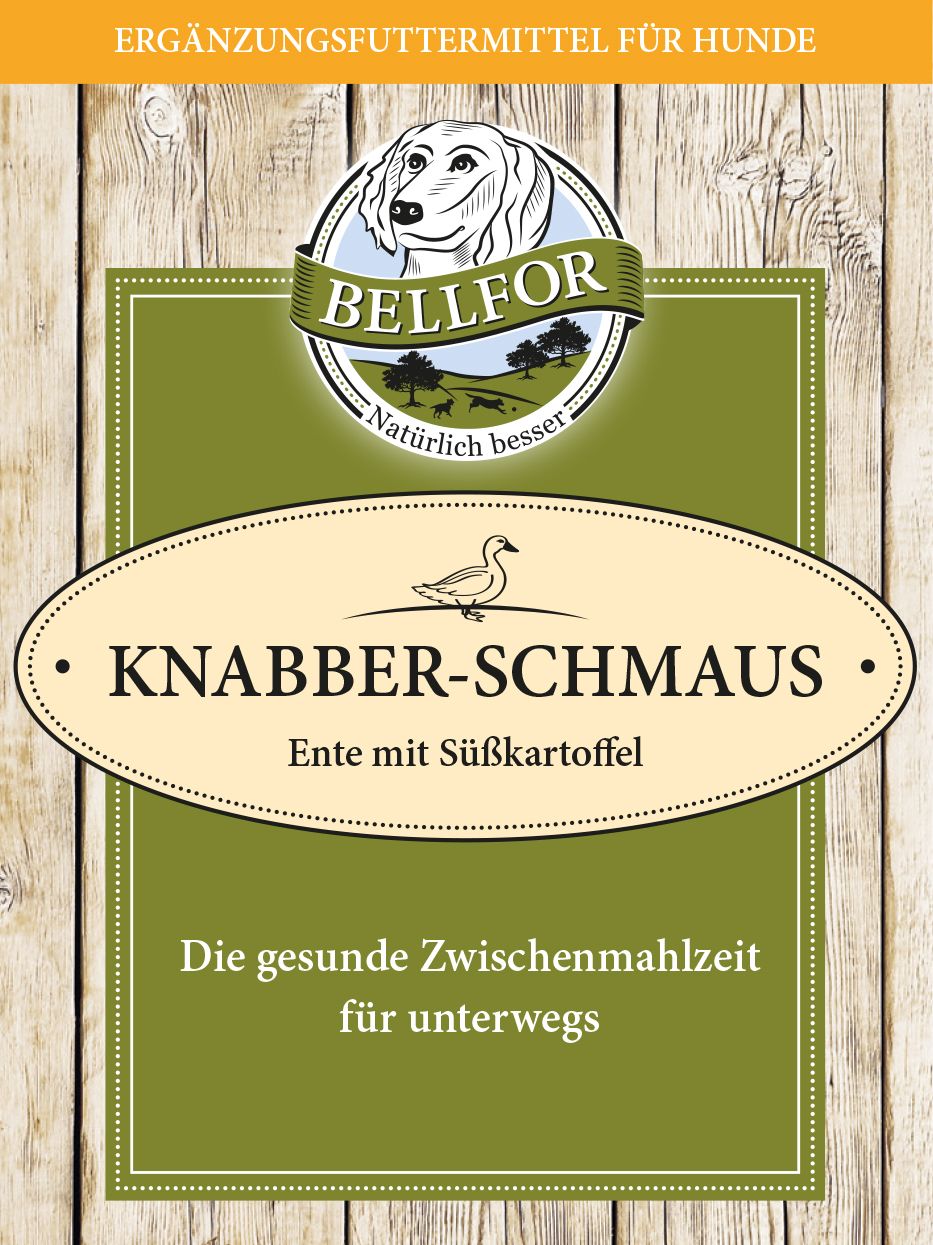 Bellfor Hundekekse mit frischem Entenfleisch - Knabber-Schmaus