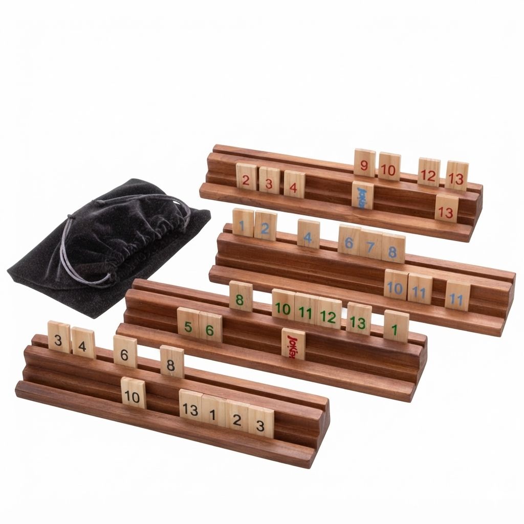 EUROtops Zahlenlegespiel nach Rummy-Art aus Holz – für Senioren, 106 Steine 1 St