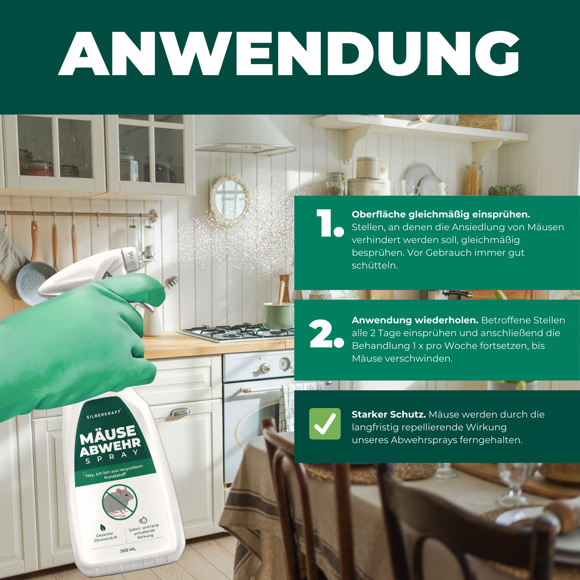 SILBERKRAFT Mäuse-Abwehr-Spray