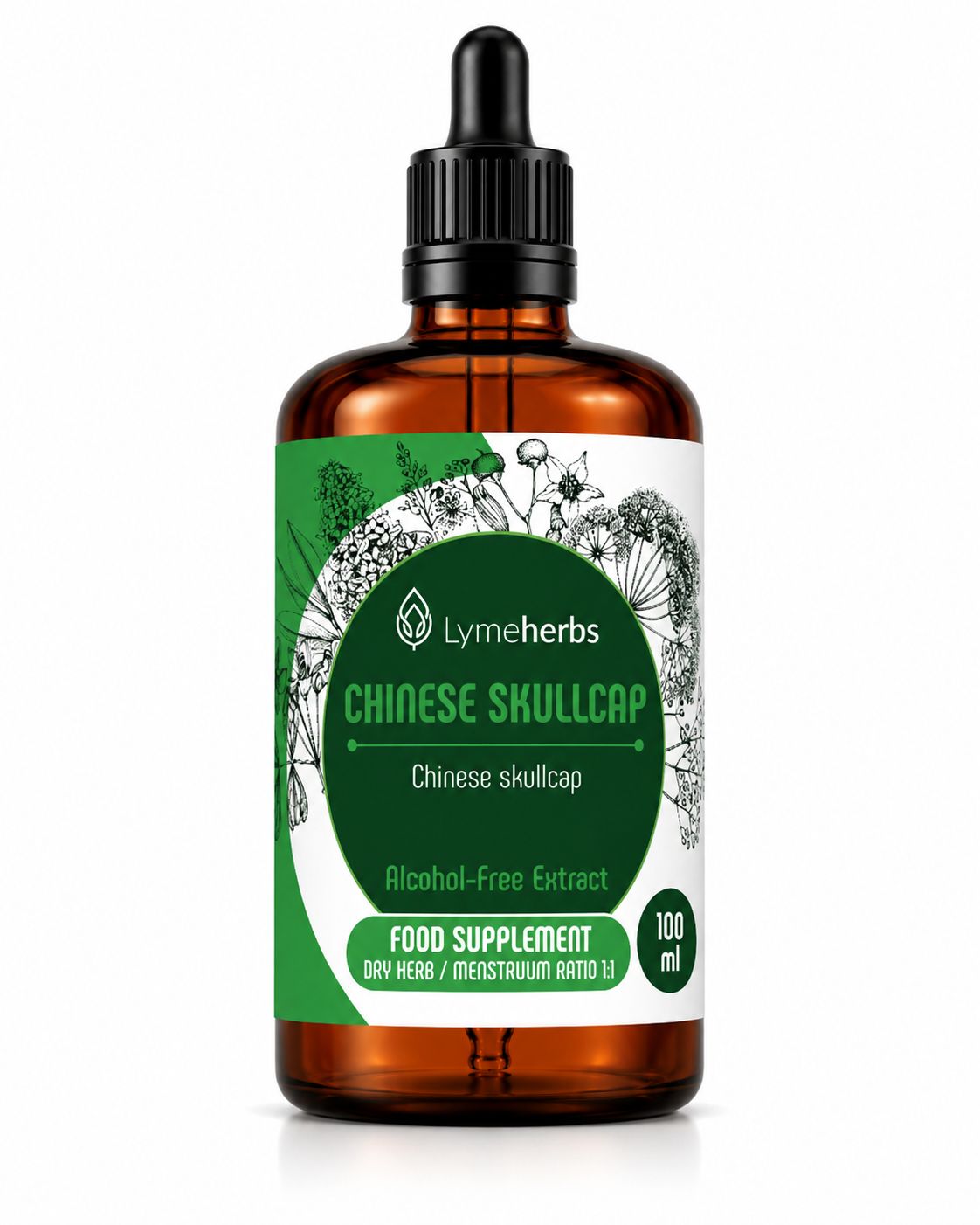 Lymeherbs Scutellaria baicalensis (Skullcap cinese), estratto senza alcool 1:1