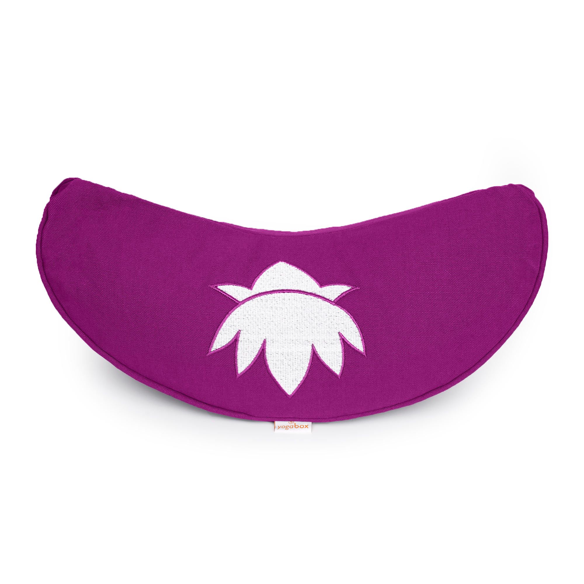 yogabox Yogakissen Halbmond BASIC Lotus Stick weiß - magenta - 40 x 17 x 12,0 cm