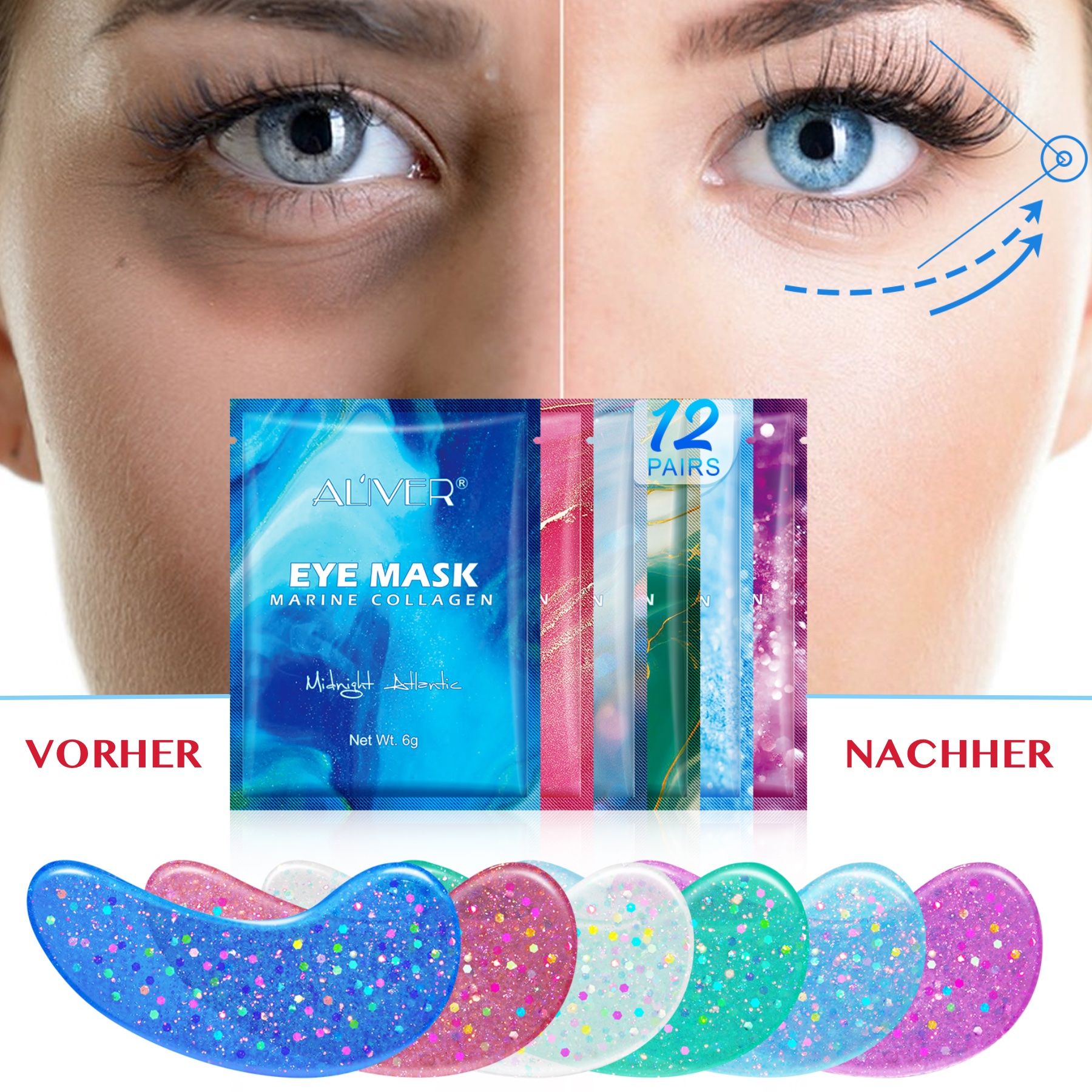 ALIVER Augenpads Anti Aging mit Hyaluronsäure