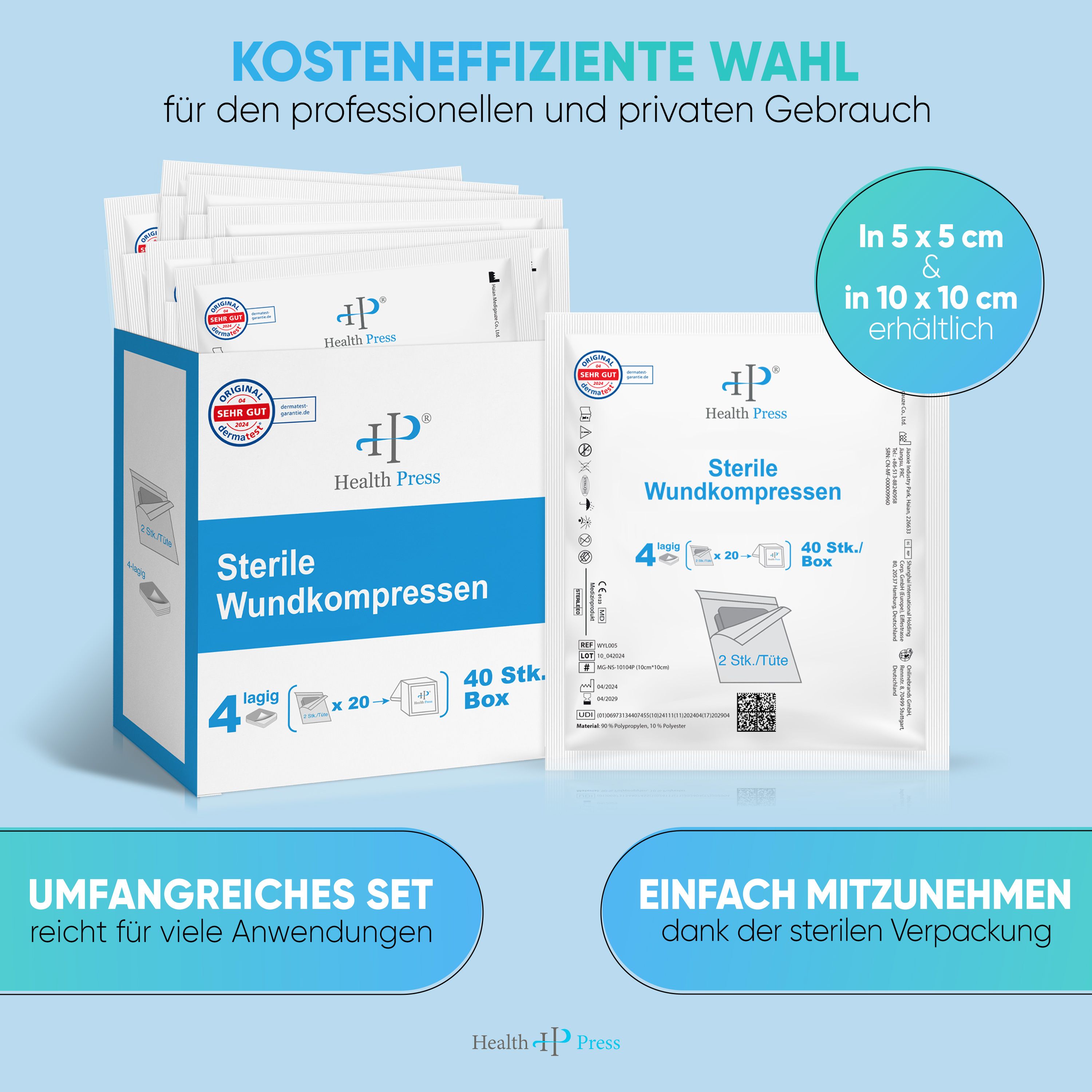 Health Press® Sterile Wundkompressen