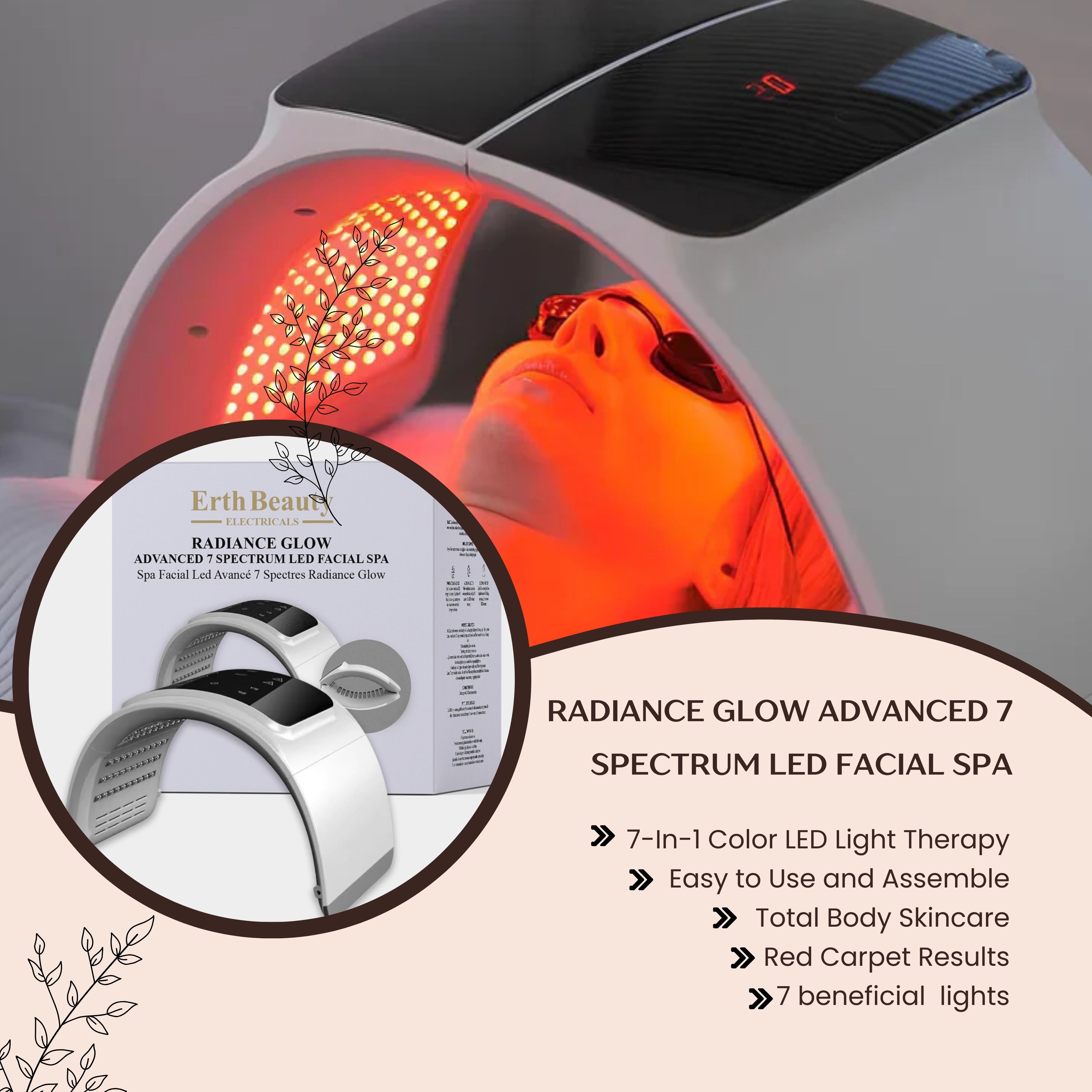 ErthSkin London RADIANCE GLOW ADVANCED 7 SPEKTRUM LED GESICHTS