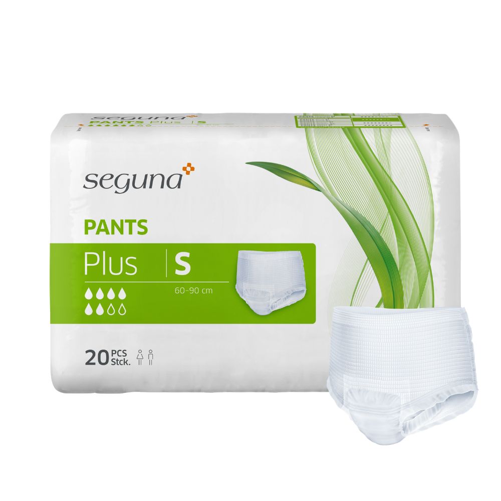 Verpackung SEGUNA Pants Plus S. Enthält 20 Stück. Produktansicht.