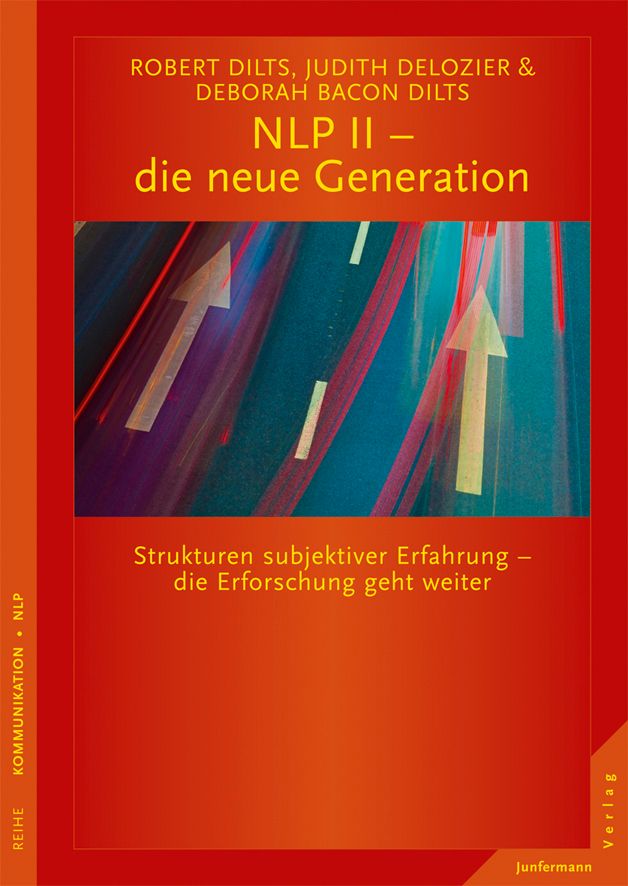 Buchcover mit Titel NLP II - die neue Generation. Autoren: Robert Dilts, Judith Delozier & Deborah Bacon Dilts. Verlag Junfermann.