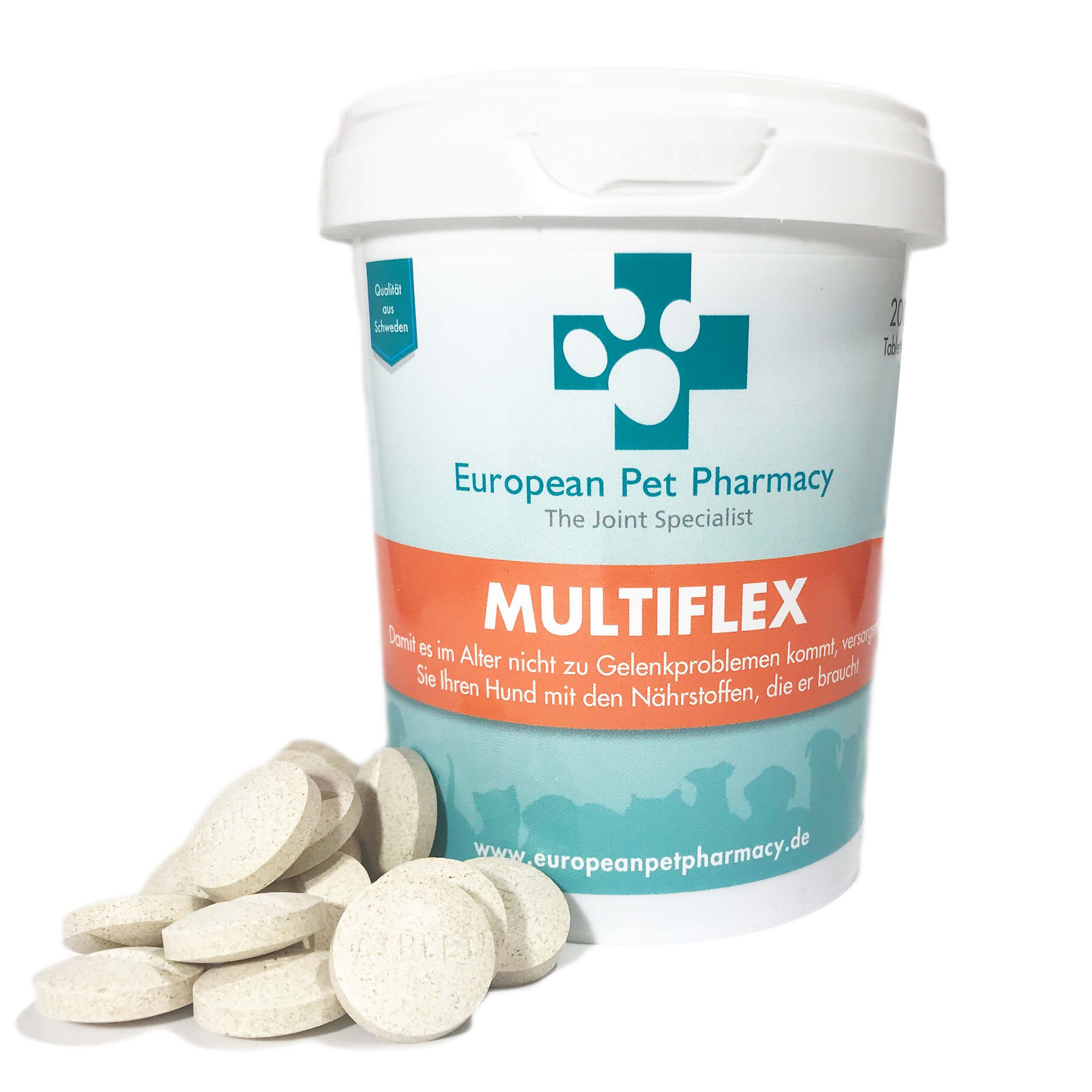 Europeanpetpharmacy’s Multiflex hochdosiert zur Vorsorge für die Gelenke