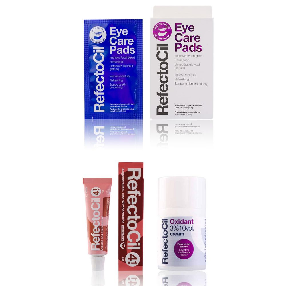 Refectocil Wimpernfarbe rot 4.1 & Oxidant Creme 3% Eye Care Pads Set 15 ml
