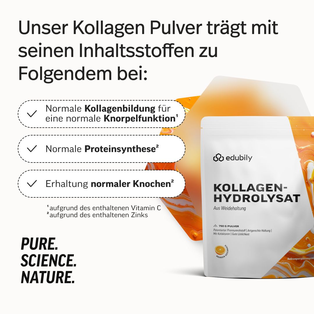 edubily® Kollagen-Hydrolysat Pulver aus Weidehaltung Orange