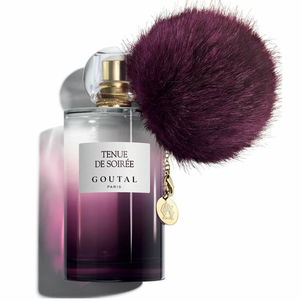 Goutal Tenue de Soiree Eau de Parfum Flakon mit lila Bommel und Anhänger.