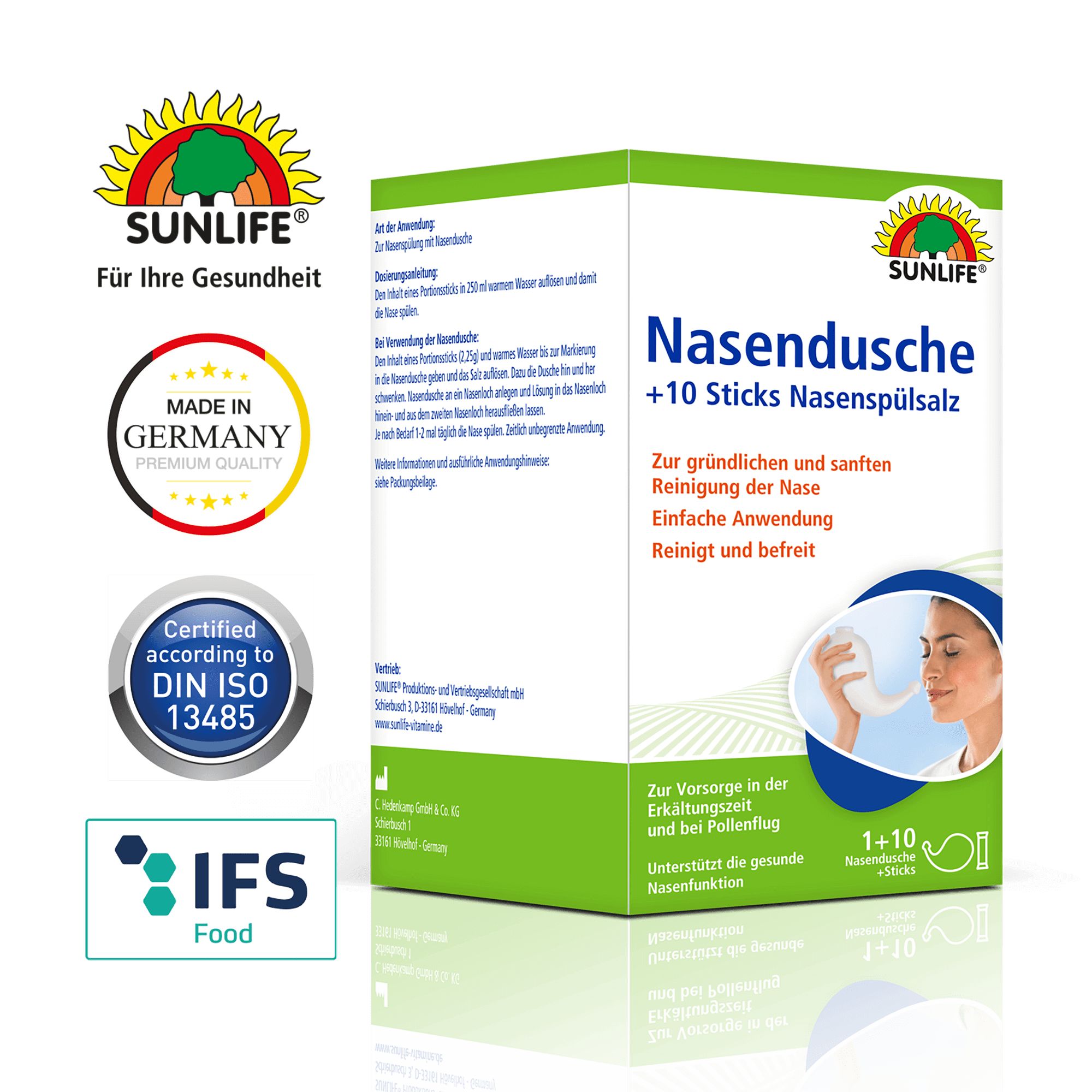 SUNLIFE® Nasendusche mit Nasenspülsalz