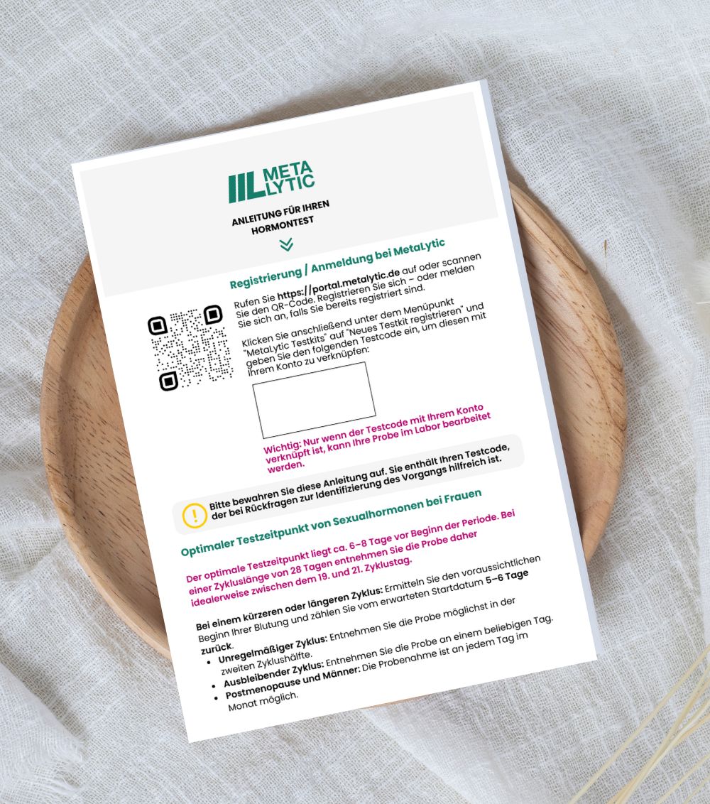 MetaLytic - Hormontest Plus (Östradiol, Progesteron & freies Testosteron) | vollwertiger Labortest