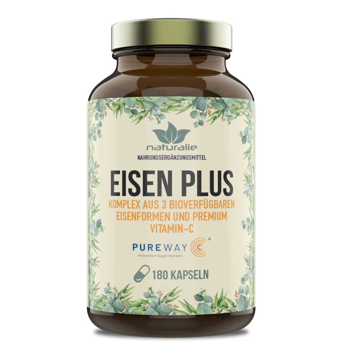 Naturalie Eisen Kapseln Komplex mit Vitamin C aus drei Eisenformen 99 g