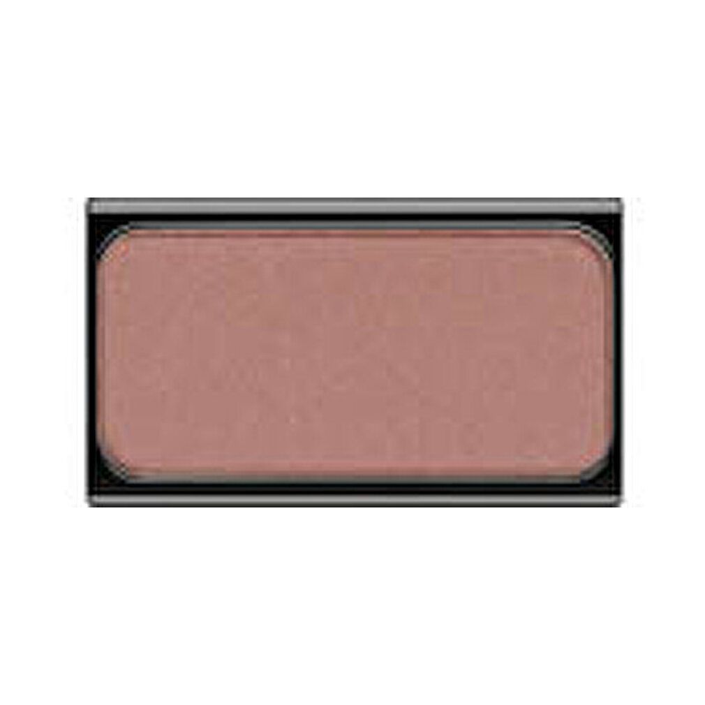 Rechteckiger Blush in Rosé-Farbe, in schwarzem Behälter.