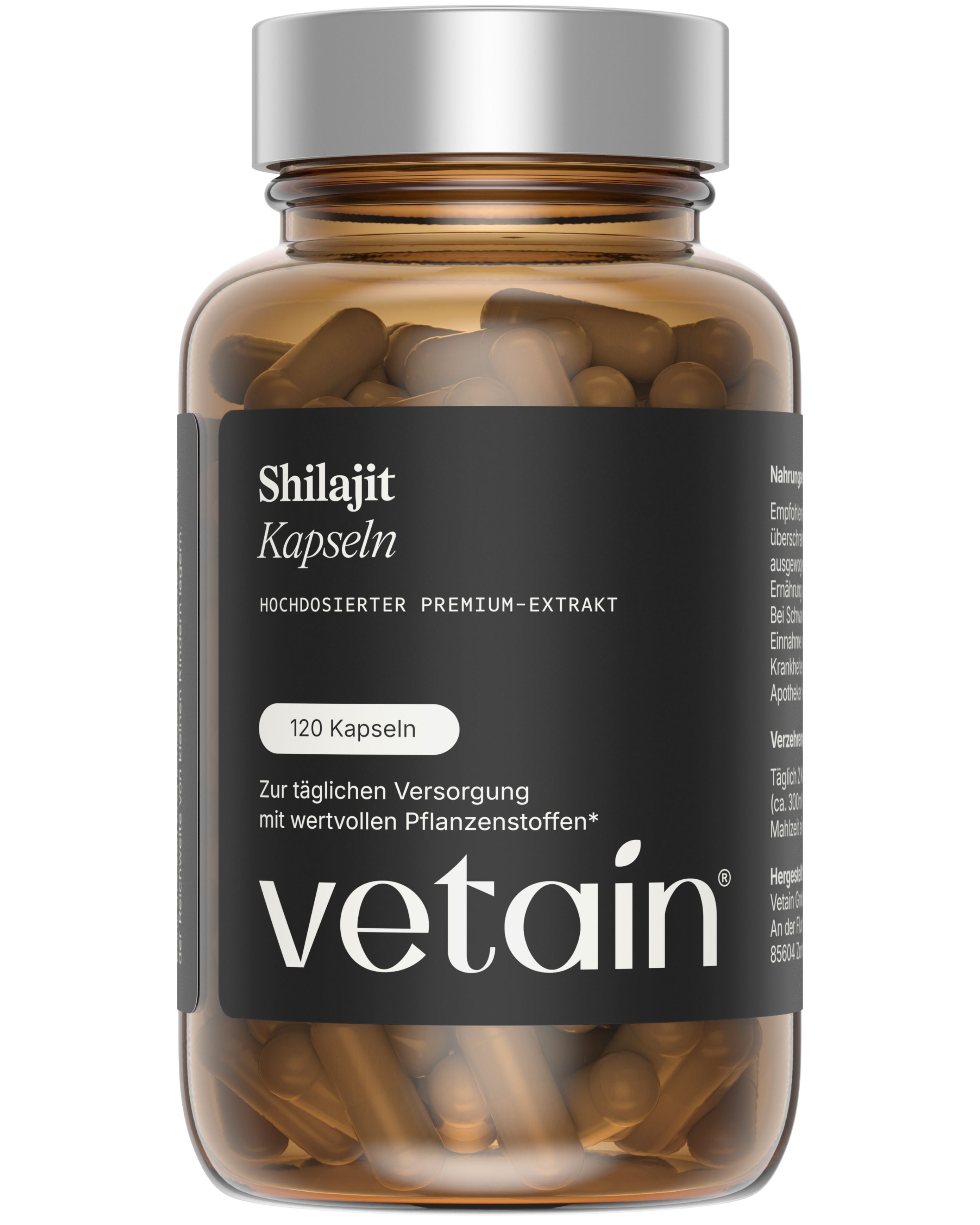 Vetain Himalaya Shilajit Kapseln - Original mit 50% Fulvinsäure & 12% Huminsäure hochdosiert 180 St