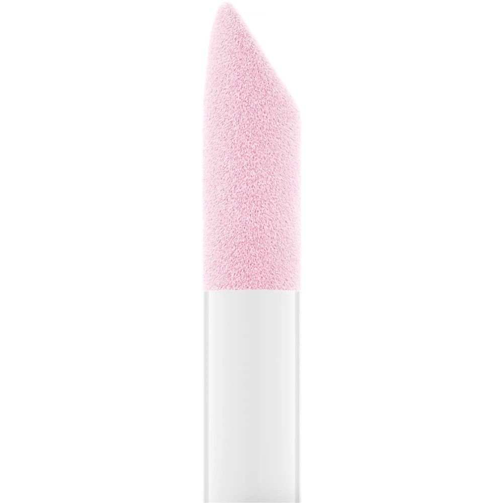 Applikator für Lippenöl. Weißer Griff, rosa Spitze. Schräge Form.