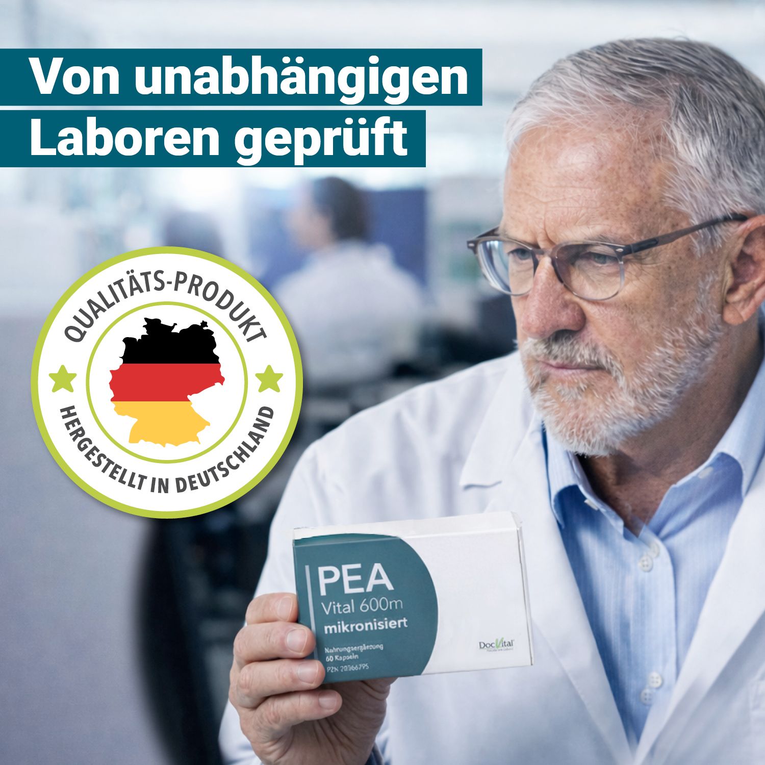 DocVital® PEA Kapseln 1200mg MIKRONISIERT:  Palmitoylethanolamid hochdisiert - PEA Vital 600
