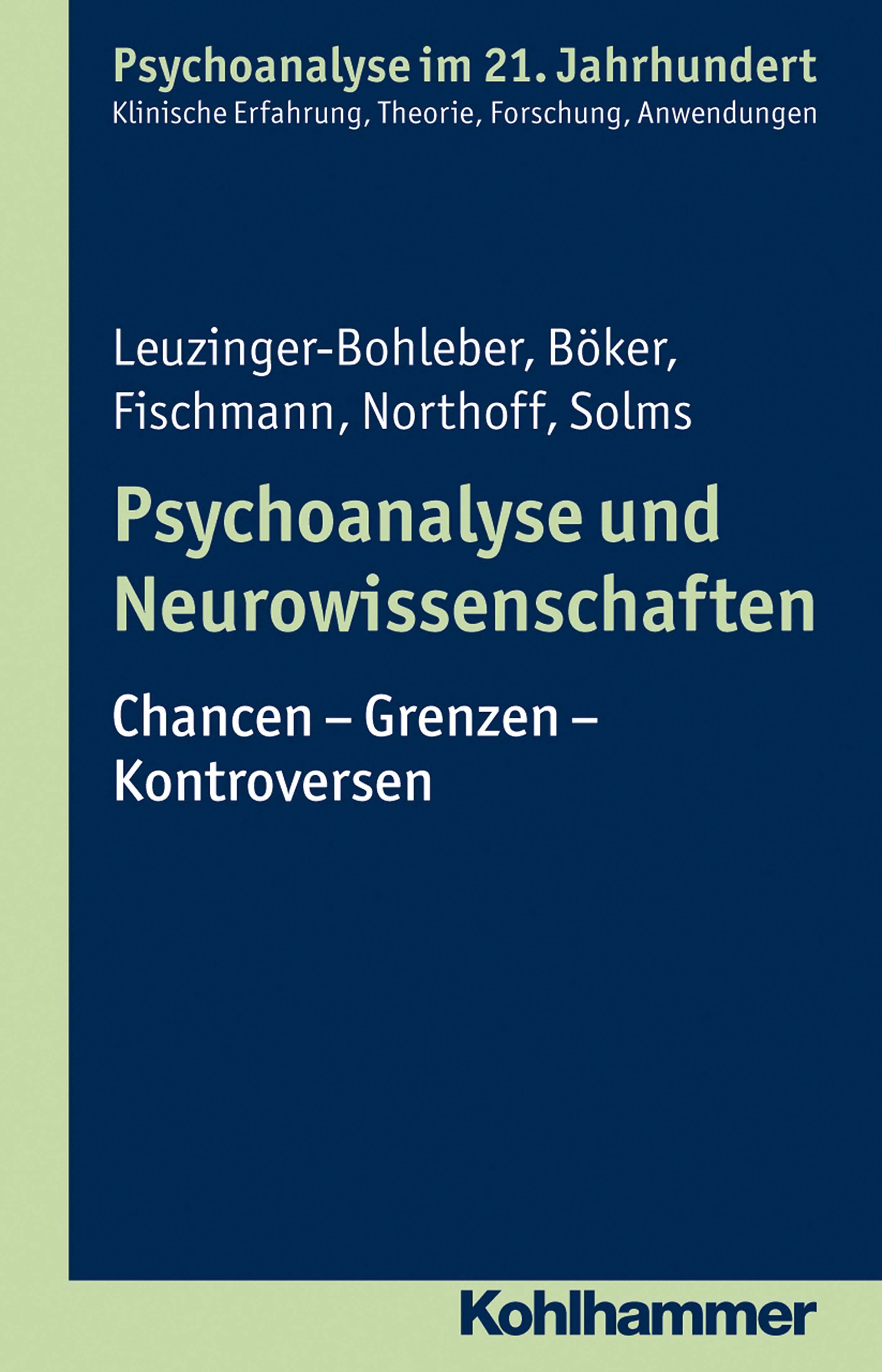 Buchcover: Psychoanalyse und Neurowissenschaften. Titel, Autoren, und Verlag Kohlhammer. Blaue Farbgebung.